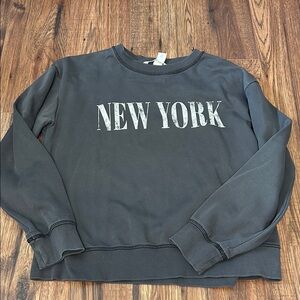 Gray New York Womens/juniors crew neck